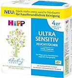 HiPP Babysanft Feuchttücher Ultra Sensitiv, weiß, 3er Pack (3 x 4 x 52 Stück)